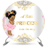 Rosa Weiß Prinzessin Glänzend Runden Baby Dusche Hintergrund